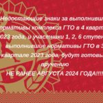 О задержке доставки знаков отличия ВФСК ГТО